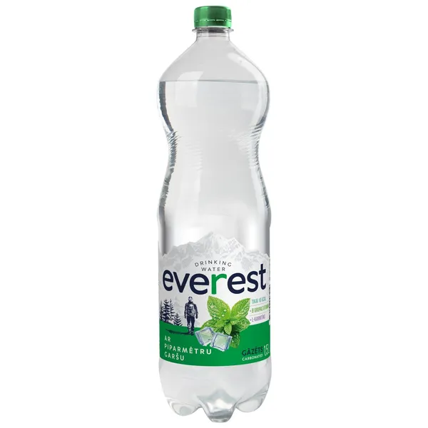 Ūdens Everest gāzēts, ar piparmētru garšu 1,5l