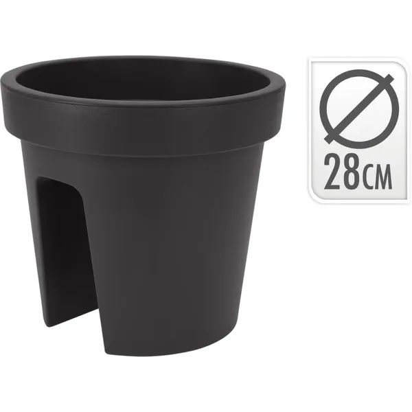 Uz malas liekams puķu pods, 28x25 cm, melns SG26