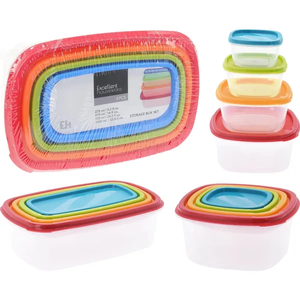 Uzglabāšanas kastes komplekts 4gab krāsa un dizains var atšķirties FP26