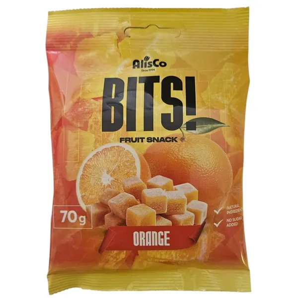 Uzkoda Bits! apelsīnu našķis bez pievienota cukura 70g