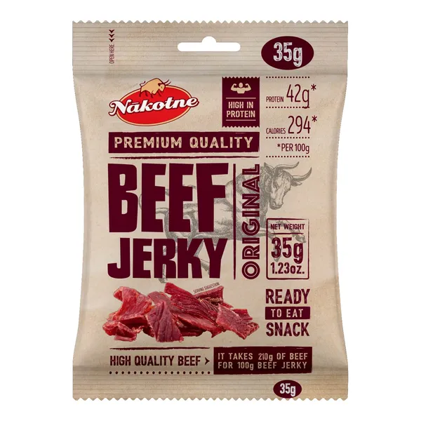 Uzkoda Nākotne liellopa gaļas Jerky Original 35g