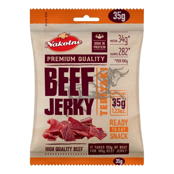 Uzkoda Nākotne liellopa gaļas Jerky terijaki 35g