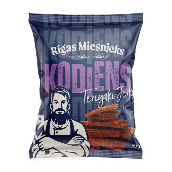Uzkoda Rīgas Miesnieks kodiens Teriyaki Jerky 50g