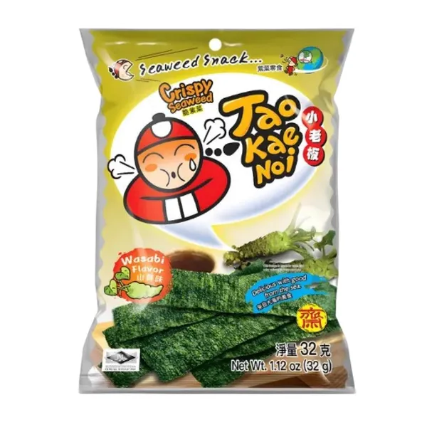 Uzkodas Taokaenoi Crispy seaweed Wasabi 32g