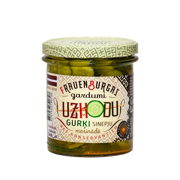 Uzkodu gurķi Frauenburgas Gardumi sinepju marinādē 330g/265g