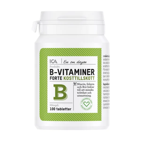 Uztura bagātinātājs B vitamīni forte ICA 100 tabletes
