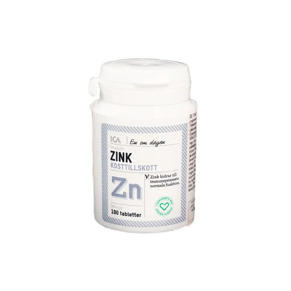Uztura bagātinātājs cinks ICA 100 tabletes