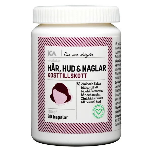 Uztura bagātinātājs ICA matiem, ādai un nagiem 60 kapsulas