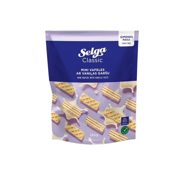 Vafeles Selga mini ar vaniļas garšu 250g