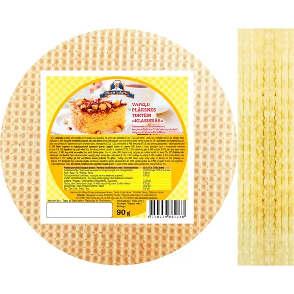 Vafeļu plāksnes tortēm Vecais Beķeris Klasiskās 90g