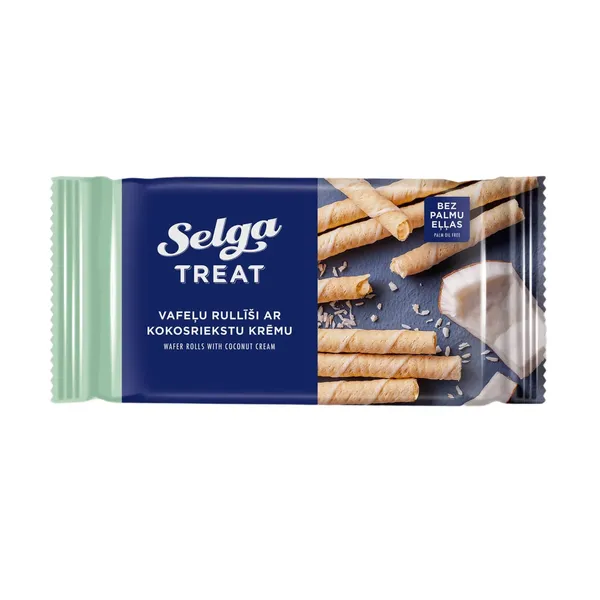 Vafeļu rullīši Selga ar kokosriekstu pildījumu 160g