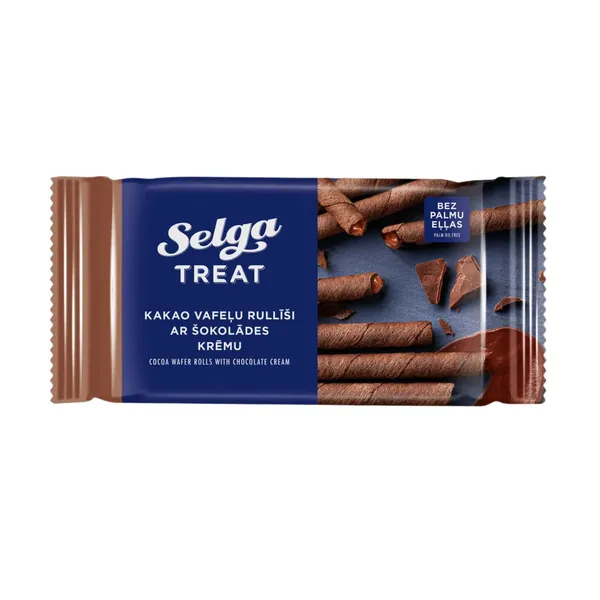 Vafeļu rullīši Selga ar šokolādes krēma pildījumu 160g