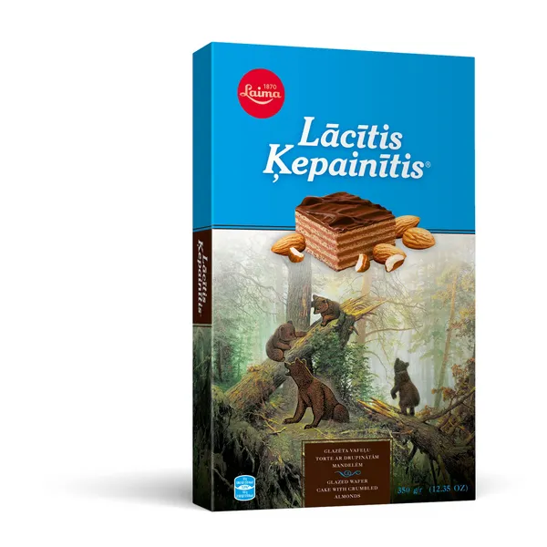 Vafeļu torte Lācītis Ķepainītis 350g glazēta