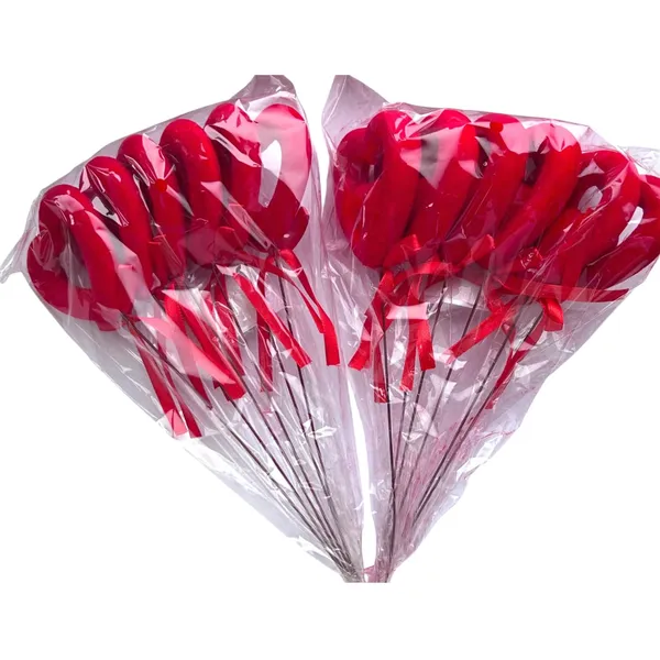 Valentīna dienas dekors sirds uz kociņa 6gab VD26