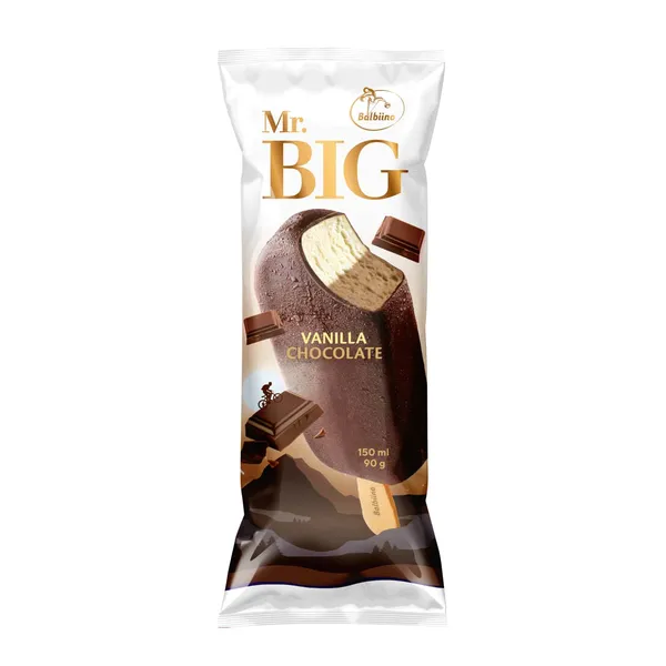 Vaniļas un šokolādes krējuma saldējums Mr Big glazūrā 150ml/90g