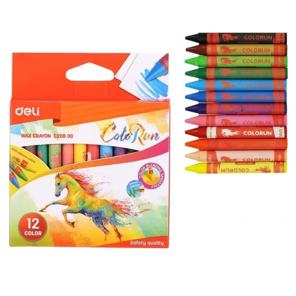 Vaska krītiņi Deli Colorun 12 krāsas