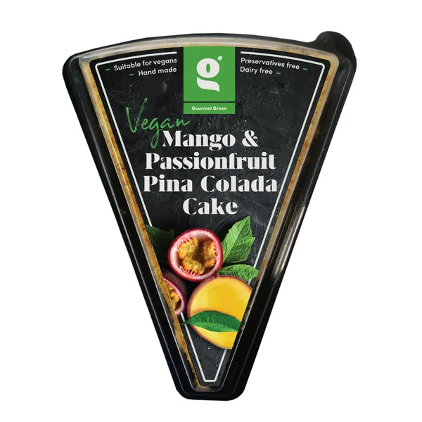 Veg. kokosriekstu pīrāgs Gourmet Green ar mango, pasifloru 190g