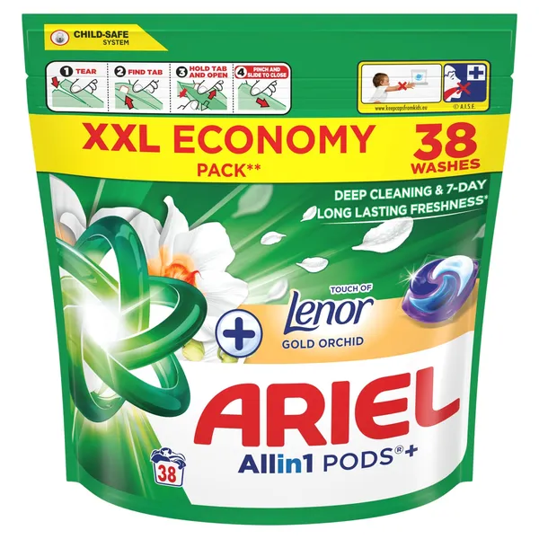 Veļas mazgāšanas kapsulas Ariel Gold Orchid 38gab.