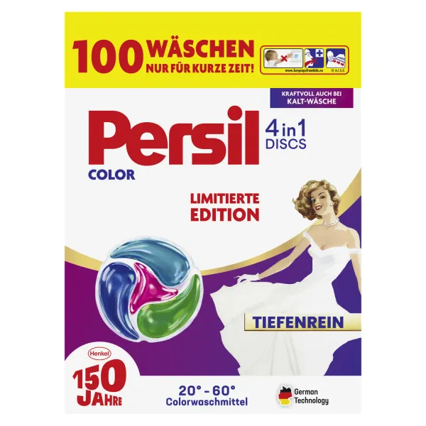 Veļas mazgāšanas kapsulas Persil Color Discs Box 100MR