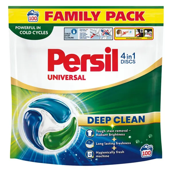 Veļas mazgāšanas kapsulas Persil Discs Universal 100gab.