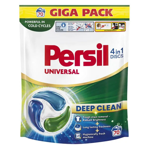 Veļas mazgāšanas kapsulas Persil Discs Universal 70gab.