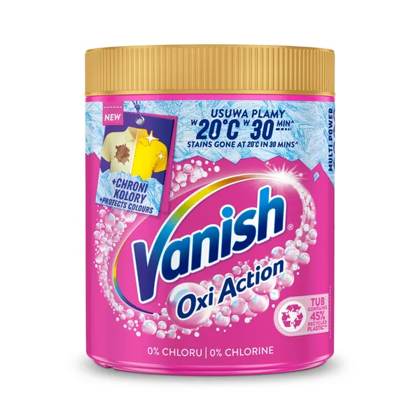 Veļas traipu tīrīšanas pulveris Vanish Oxi Action Pink 970g