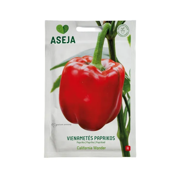 Viengadīgie pipari California Wonder, Aseja, 0,35g, 20-0063 (A)