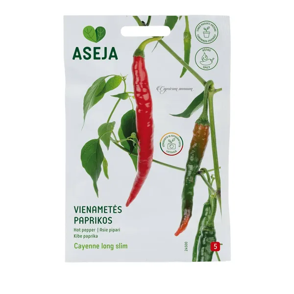 Viengadīgie pipari Cayenne long slim, Aseja, 0,5g, 20-0269 (C)