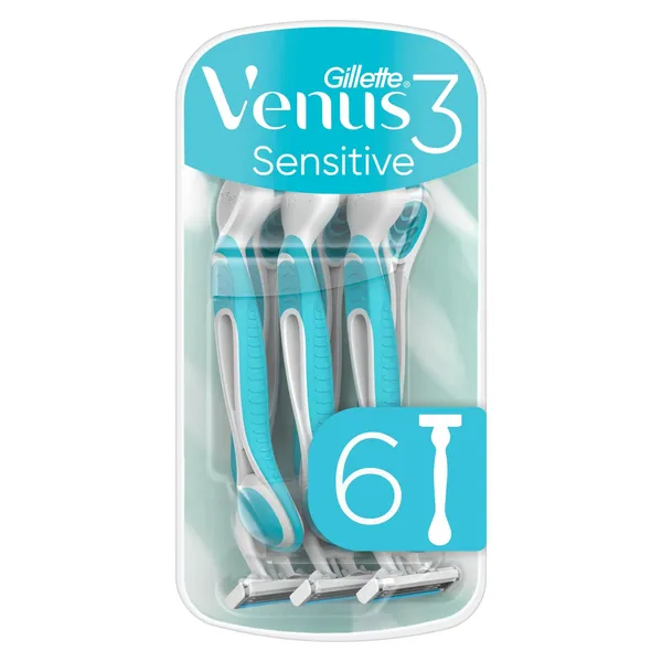Vienreizējie skuvekļi Gillette Venus 3 Sensitive sievietēm 6 gab.