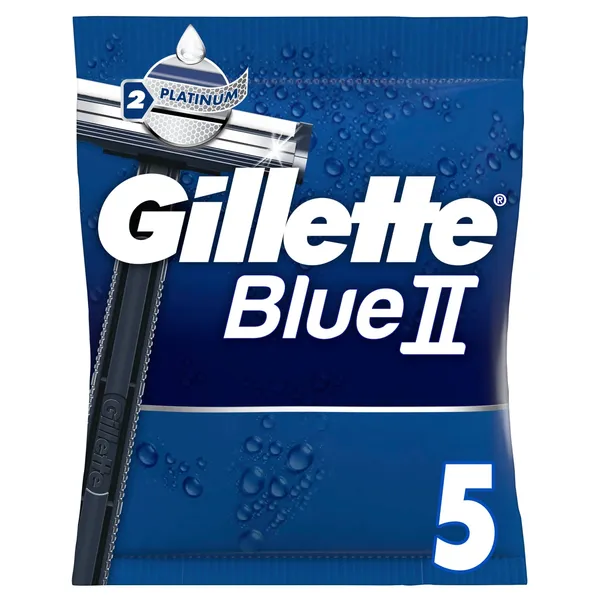 Vienreizējie skuvekļi Gillette Blue II, vīriešu, ar mitrinošu joslu, 5 gab.