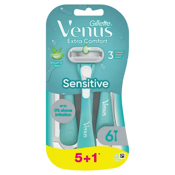 Vienreizējie skuvekļi Venus Sensitive Extra Comfort 5+1gab.