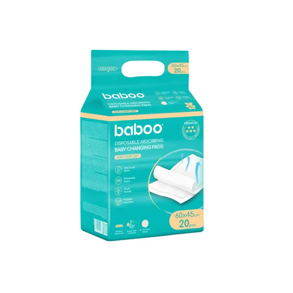 Vienreizlietojamie pārtinamie paliktņi Baboo AirComfort 60×45cm 20gab.