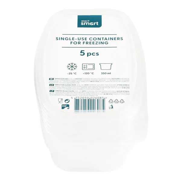 Vienreizlietojamie saldēšanas trauciņi Rimi Smart 350 ml, 5 gab