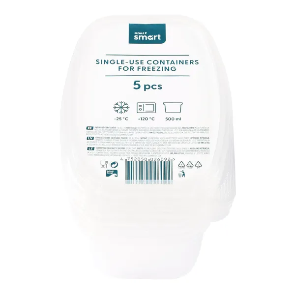 Vienreizlietojamie saldēšanas trauciņi Rimi Smart 500 ml, 5 gab