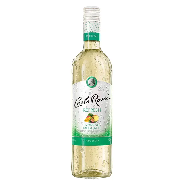 Aromatizēts vīna dzēriens Carlo Rossi Refresh Tropical Moscato 10,5% 0,75l