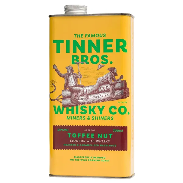 Viskija liķieris Tinner Bros ar karameļu un riekstu garšu 22% 0,7l