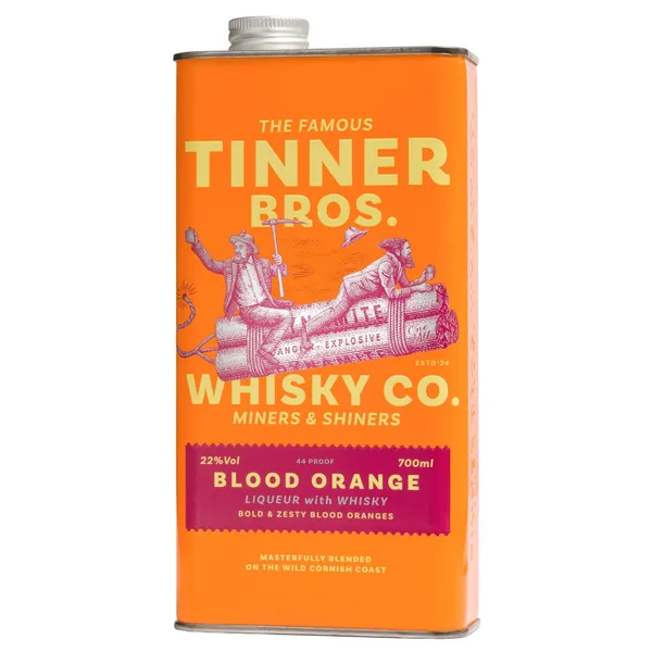 Viskija liķieris Tinner Bros ar sarkanā apelsīna garšu 22% 0,7l