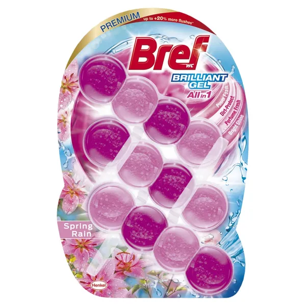 WC bloks Bref Brilliant gel Spring Rain 3x42g