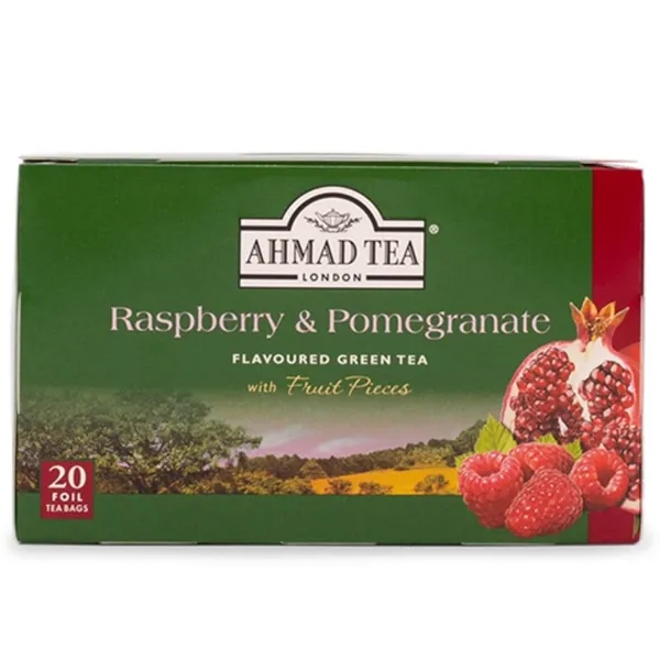 Zaļā tēja Ahmad Tea ar avenēm un granātābolu 40g