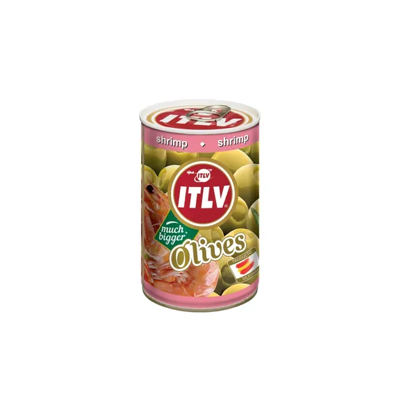 Zaļās olīvas ITLV pildītas ar garneļu pastu 300g/110g