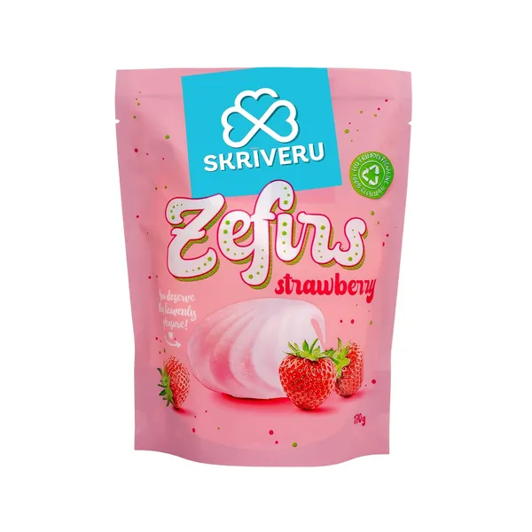 Zefīrs Skrīveru ar zemeņu garšu 170g