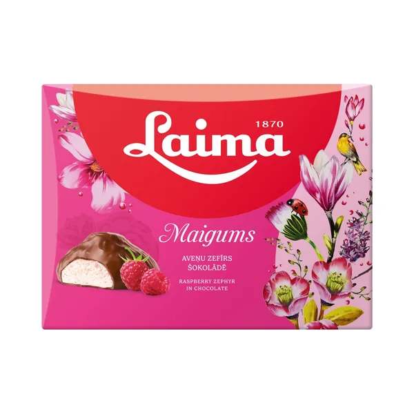 Zefīrs Maigums Mini aveņu, šokolādē 185g