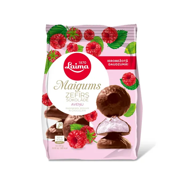 Zefīrs šokolādē Maigums aveņu 200g