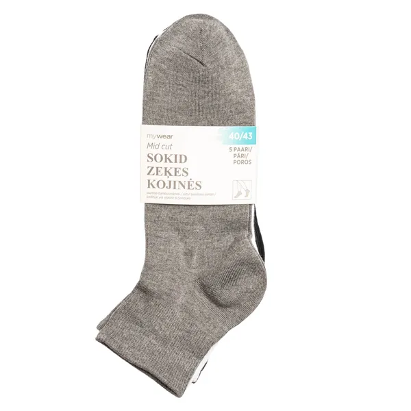 Zeķes Mywear midcut 5 pāri, melna/balta, 40/43 SS26