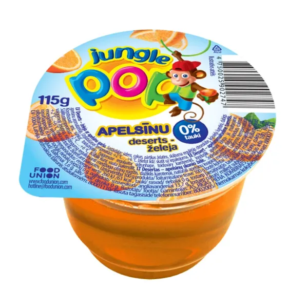 Deserts - želeja Jungle Pop ar apelsīnu garšu 115g