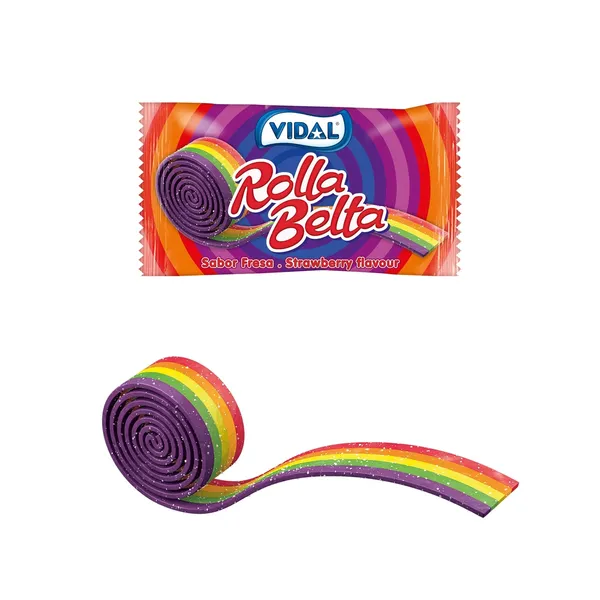 Želejas konfekte Vidal Rainbow Rolla Belta 19g