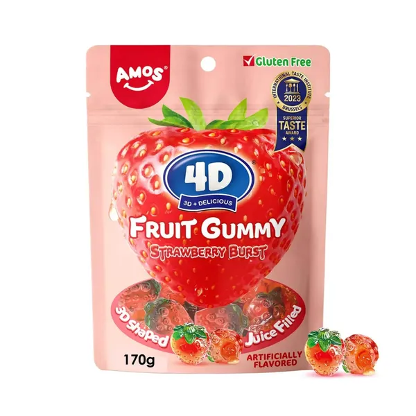 Želejkonfektes 4D Strawberry 65g