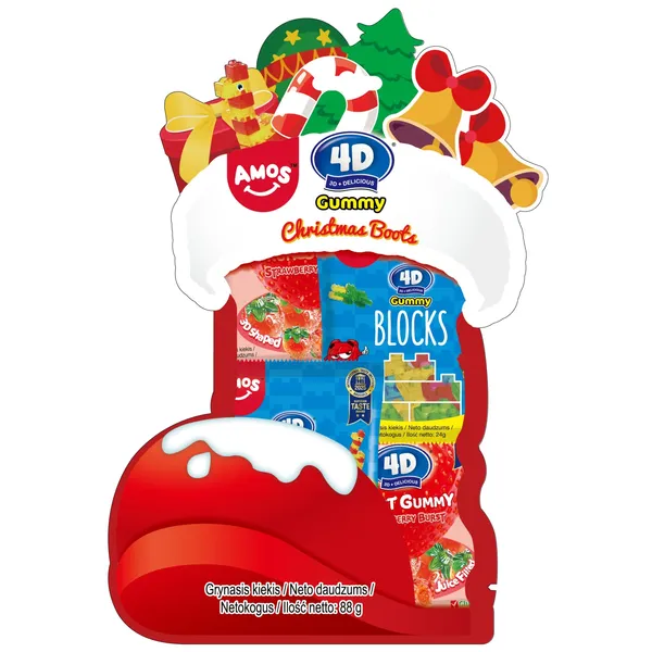 Želejkonfektes Amos Christmas Sock 88g