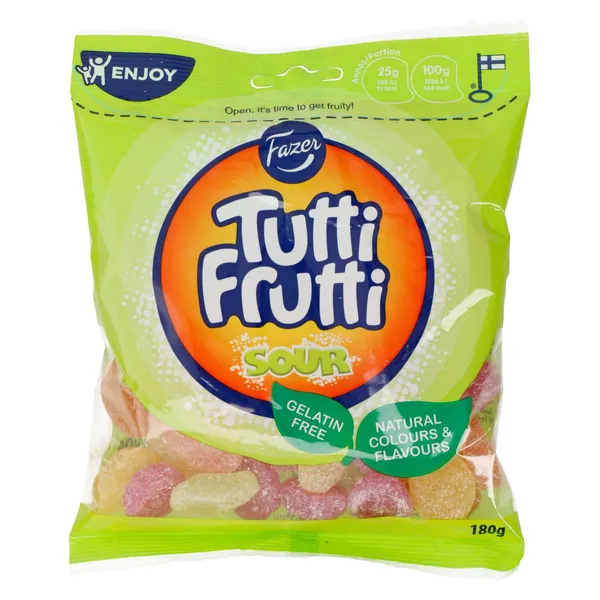 Želejkonfektes Fazer Tutti Frutti Sour 180g