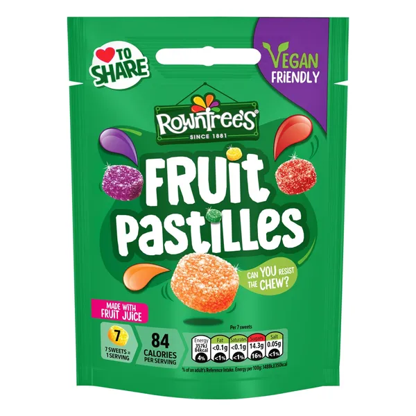 Želejkonfektes Rowntrees Pastilles dažādu augļu garšas 143g
